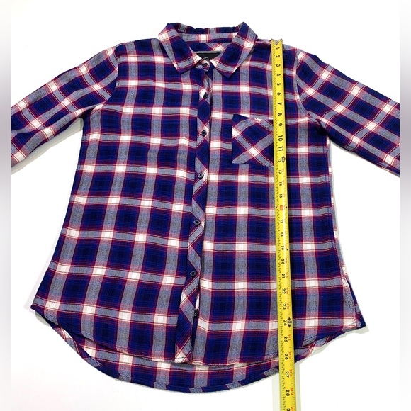RAILS Hunter Plaid Cobalt Ruby Shirt Americana Red White Blue Button Front - Picture 13 of 15